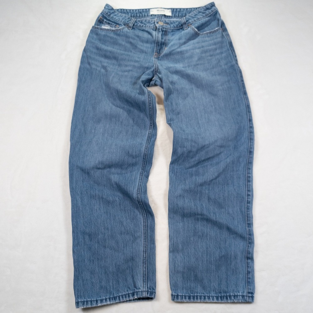 Hollister Loose Jeans Women 6 Blue Low Rise Baggy Distress Y2K Skater Streetwear